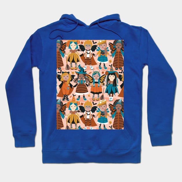 Witches dance // pattern // flesh background orange yellow and teal halloween fantasy costumes Hoodie by SelmaCardoso